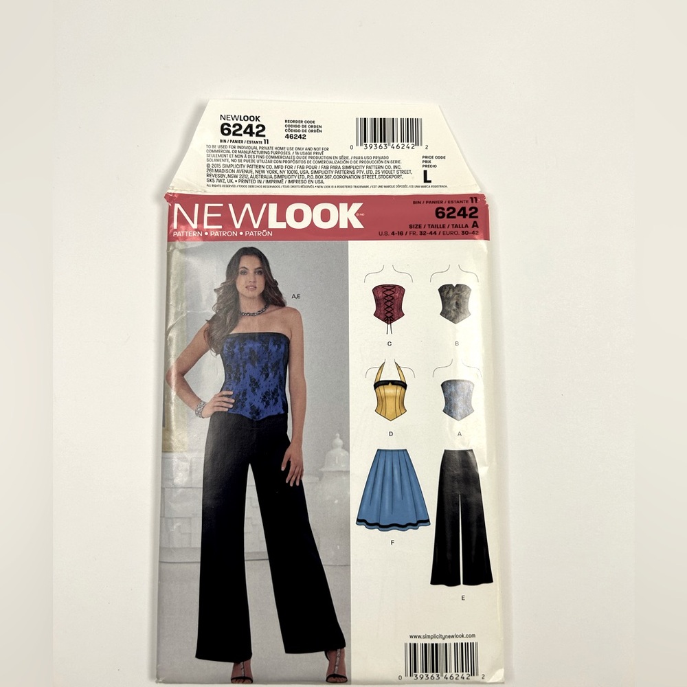 New Look 6242 Size 4-16 Uncut Sewing Pattern
